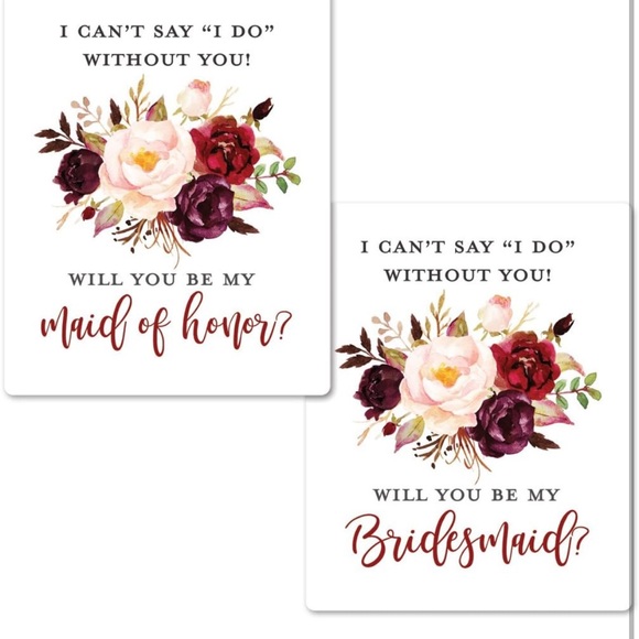 Elegant Floral Bridesmaid Proposal Labels Will You be My Bridesmaid Wine Labels - Picture 1 of 4